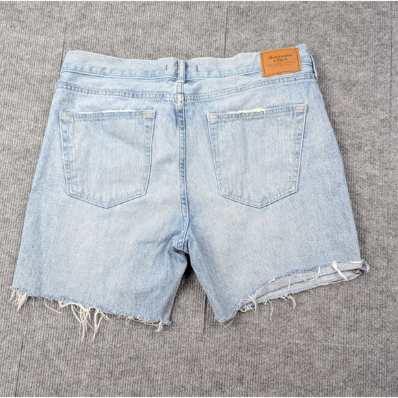 Vintage Abercrombie & Fitch Jean Shorts Mens 34 Y2K Distressed Jorts Grunge 90s - Picture 2 of 5